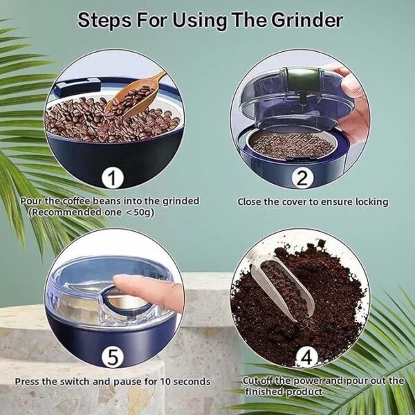 Stainless Steel Electric Coffee Grinder - Image 3